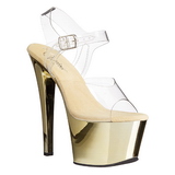 Gold Transparent 18 cm SKY-308 Plateau High Heels