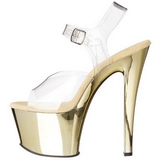 Gold Transparent 18 cm SKY-308 Plateau High Heels