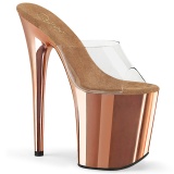 Gold chrome plateau 20 cm FLAMINGO-801 pleaser high heel mules