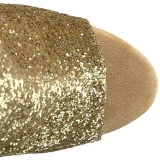 Gold glitter 18 cm ADORE-1018G damen stiefeletten mit plateausohle