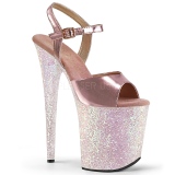 Gold glitter 20 cm Pleaser FLAMINGO-809LG Pole dancing high heels shoes
