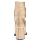 Gold kunstleder 7,5 cm GOGO-150 stretch ankel boots mit blockabsatz