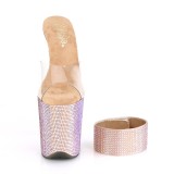 Gold rhinestone 20 cm BEJEWELED-812RS pleaser high heels with ankle cuff