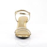 Gold rhinestones 8 cm BELLE-316 transvestite shoes