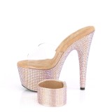 Gold strass 18 cm BEJEWELED-712RS pleaser high heels mit knöchelmanschette