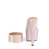 Gold strass 18 cm BEJEWELED-712RS pleaser high heels mit knöchelmanschette