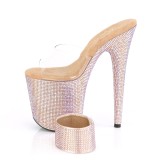 Gold strass 20 cm BEJEWELED-812RS pleaser high heels mit knöchelmanschette