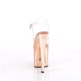 Gold transparent 19 cm ENCHANT-708 plateauschuhe high heels