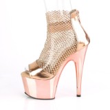 Golden high heels 18 cm ADORE-765RM glitter platform high heels