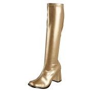 Golden patent boots 7,5 cm GOGO-300 High Heeled Womens Boots for Men