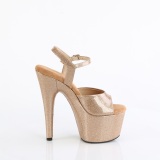 Goldene high heels 18 cm ADORE-709GP glitter plateau high heels