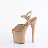 Goldene high heels 20 cm FLAMINGO-809GP glitter plateau high heels