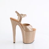 Goldene high heels 20 cm FLAMINGO-809GP glitter plateau high heels