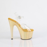 Goldene hologramm plateau 18 cm ADORE-708LQ pleaser high heels sandalen