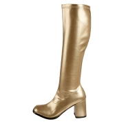 Goldene lackstiefel 7,5 cm GOGO-300 High Heels Damenstiefel für Männer