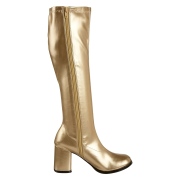 Goldene lackstiefel 7,5 cm GOGO-300 High Heels Damenstiefel für Männer