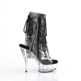 Grau 15 cm DELIGHT-1017RSF high heels stiefeletten mit fransen