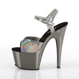 Grau 18 cm ADORE-709HGCH Hologramm plateau high heels