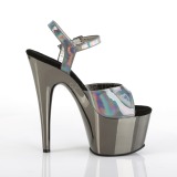 Grau 18 cm ADORE-709HGCH Hologramm plateau high heels