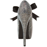 Grau Strass 14,5 cm Burlesque TEEZE-04R Plateau Damen Pumps Schuhe
