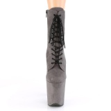 Grau faux suede 20 cm FLAMINGO-1020FS pole dance ankle boots