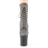 Grau nubuck 20 cm FLAMINGO-1020FST exotic pole dance stiefeletten