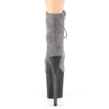 Gray Faux Suede 20 cm FLAMINGO-1020FST Exotic pole dance ankle boots