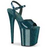 Green 20 cm FLAMINGO-809GP glitter platform sandals shoes