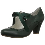 Green 6,5 cm WIGGLE-32 retro vintage cuben heels maryjane pumps