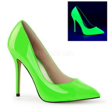 Green Neon 13 cm AMUSE-20 pointed toe stiletto pumps