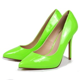 Green Neon 13 cm AMUSE-20 pointed toe stiletto pumps