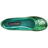 Green STAR-16G glitter flat ballerinas womens shoes