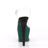 Green glitter 18 cm Pleaser MOON-708OMBRE Pole dancing high heels shoes