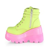 Green neon 5 cm SHAKER-52 cyberpunk platform ankle boots