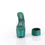 Grün 18 cm 712RS pleaser high heels mit knöchelmanschette strass plateau