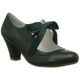 Grün 6,5 cm WIGGLE-32 retro vintage maryjane pumps mit blockabsatz