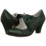 Grün 6,5 cm WIGGLE-32 retro vintage maryjane pumps mit blockabsatz