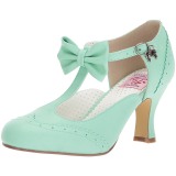 Grn 7,5 cm retro vintage FLAPPER-11 Pinup pumps mit niedrigem absatz
