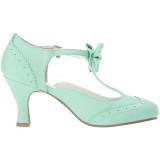 Grn 7,5 cm retro vintage FLAPPER-11 Pinup pumps mit niedrigem absatz