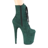 Grün faux suede 20 cm FLAMINGO-1020FS2 pole dance ankle boots