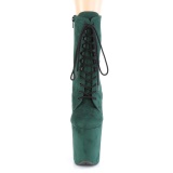 Grün faux suede 20 cm FLAMINGO-1020FS2 pole dance ankle boots