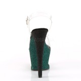 Grün glitter 18 cm Pleaser MOON-708OMBRE pole dance high heels schuhe