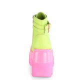 Grün neon 11,5 cm SHAKER-52 plateau stiefeletten - cyberpunk stiefeletten