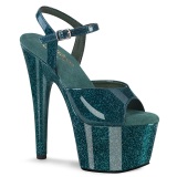 Grüne 18 cm ADORE-709GP glitter plateau high heels sandaletten