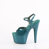 Grüne 18 cm ADORE-709GP glitter plateau high heels sandaletten