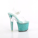 Grüne 18 cm LOVESICK-708SG glitter plateau high heels sandaletten