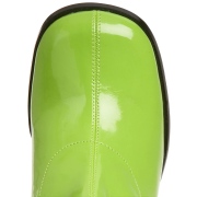 Grüne lackstiefel blockabsatz 7,5 cm - 70er jahre hippie disco kniehohe boots gogo