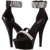 High Heels Glittering Stones 15 cm KISS-269RS Chrome Platform