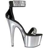 High Heels Glittering Stones 18 cm ADORE-769RS Chrome Platform