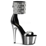 High Heels Glittering Stones 18 cm ADORE-789RS Chrome Platform